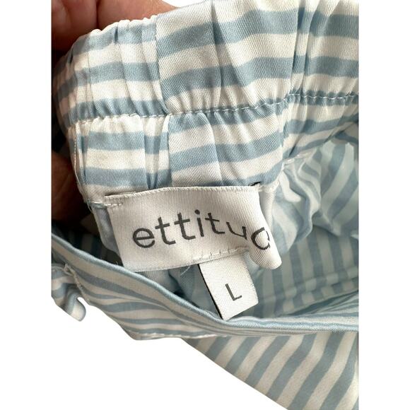 Ettitude Bamboo Sateen Pajama Pants Starlight Blue Stripes Sz L NEW - Picture 6 of 8